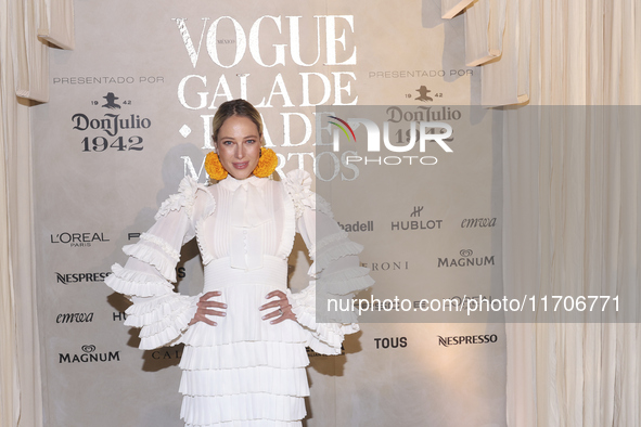 Vanessa Huppenkothen attends the red carpet for the Vogue Dia de Muertos Gala at Palacio de Mineria in Mexico City, Mexico, on October 24, 2...