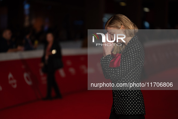 Alba Rohrwacher attends the ''L'Amica Geniale. Storia Della Bambina Perduta'' red carpet during the 19th Rome Film Festival at Auditorium Pa...