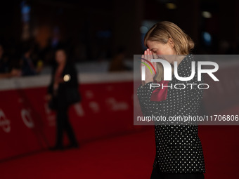 Alba Rohrwacher attends the ''L'Amica Geniale. Storia Della Bambina Perduta'' red carpet during the 19th Rome Film Festival at Auditorium Pa...