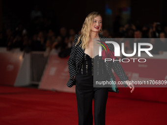 Alba Rohrwacher attends the ''L'Amica Geniale. Storia Della Bambina Perduta'' red carpet during the 19th Rome Film Festival at Auditorium Pa...