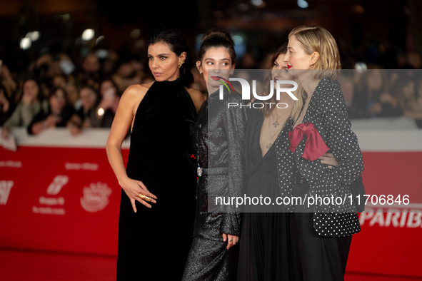 Irene Maiorino, Gaia Girace, Margherita Mazzucco, and Alba Rohrwacher attend the ''L'Amica Geniale. Storia Della Bambina Perduta'' red carpe...