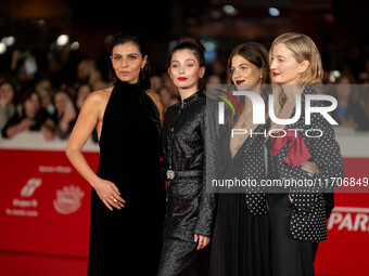 Irene Maiorino, Gaia Girace, Margherita Mazzucco, and Alba Rohrwacher attend the ''L'Amica Geniale. Storia Della Bambina Perduta'' red carpe...