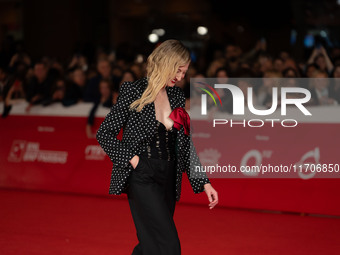 Alba Rohrwacher attends the ''L'Amica Geniale. Storia Della Bambina Perduta'' red carpet during the 19th Rome Film Festival at Auditorium Pa...