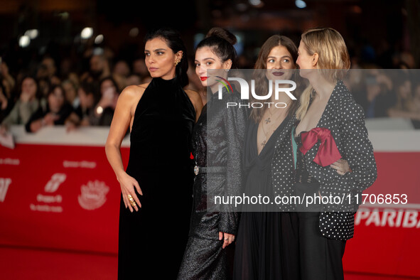 Irene Maiorino, Gaia Girace, Margherita Mazzucco, and Alba Rohrwacher attend the ''L'Amica Geniale. Storia Della Bambina Perduta'' red carpe...