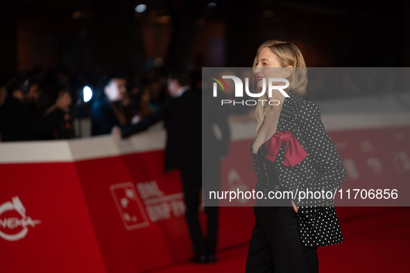 Alba Rohrwacher attends the ''L'Amica Geniale. Storia Della Bambina Perduta'' red carpet during the 19th Rome Film Festival at Auditorium Pa...