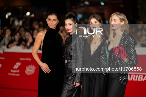 Irene Maiorino, Gaia Girace, Margherita Mazzucco, and Alba Rohrwacher attend the ''L'Amica Geniale. Storia Della Bambina Perduta'' red carpe...