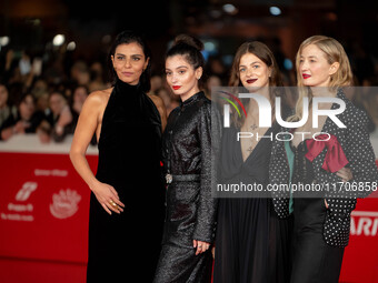 Irene Maiorino, Gaia Girace, Margherita Mazzucco, and Alba Rohrwacher attend the ''L'Amica Geniale. Storia Della Bambina Perduta'' red carpe...