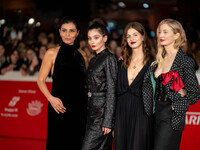 Irene Maiorino, Gaia Girace, Margherita Mazzucco, and Alba Rohrwacher attend the ''L'Amica Geniale. Storia Della Bambina Perduta'' red carpe...