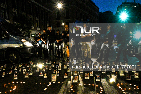 Citizens and activists gather to participate in a rally to support Palestinians in front of the US embassy in Rome, Italy, on October 25, 20...