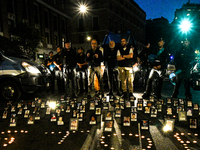 Citizens and activists gather to participate in a rally to support Palestinians in front of the US embassy in Rome, Italy, on October 25, 20...