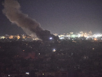 Smoke rises from the site of an Israeli airstrike that targets a neighborhood in Beirut's southern suburbs on October 25, 2024. Israel expan...