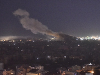 Smoke rises from the site of an Israeli airstrike that targets a neighborhood in Beirut's southern suburbs on October 25, 2024. Israel expan...