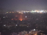 Smoke rises from the site of an Israeli airstrike that targets a neighborhood in Beirut's southern suburbs on October 25, 2024. Israel expan...