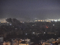 Smoke rises from the site of an Israeli airstrike that targets a neighborhood in Beirut's southern suburbs on October 25, 2024. Israel expan...