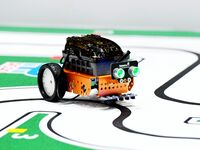 A robot warms up before the 2024 Asia Pacific Robot World Cup Qingdao International Invitational in Qingdao, Shandong, China, on October 26,...