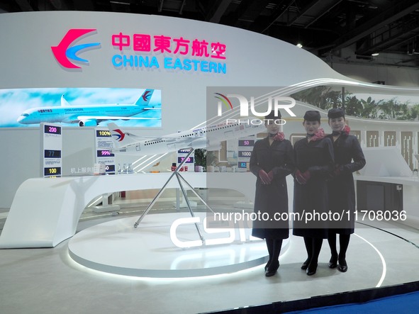 The audience visits the China Eastern Airlines booth at the 2nd CATA Aviation Conference in Beijing, China, on October 26, 2024. 