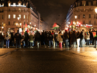 Pro-Palestinian protestors gather in Place de l'Opera in Paris, France, on October 25, 2024, in support of the population of Gaza. (