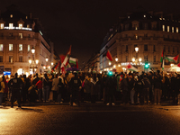 Pro-Palestinian protestors gather in Place de l'Opera in Paris, France, on October 25, 2024, in support of the population of Gaza. (