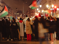 Pro-Palestinian protestors gather in Place de l'Opera in Paris, France, on October 25, 2024, in support of the population of Gaza. (