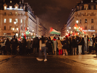 Pro-Palestinian protestors gather in Place de l'Opera in Paris, France, on October 25, 2024, in support of the population of Gaza. (