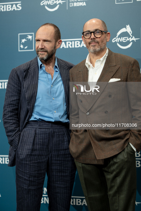 Ralph Fiennes and Edward Berger attend the ''Conclave'' photocall during the 19th Rome Film Festival at Auditorium Parco Della Musica in Rom...