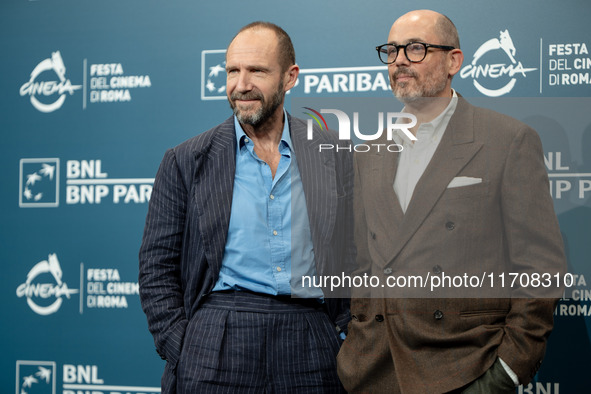 Ralph Fiennes and Edward Berger attend the ''Conclave'' photocall during the 19th Rome Film Festival at Auditorium Parco Della Musica in Rom...