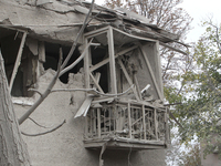 A building is destroyed by an overnight Russian attack in the Novokadatskyi district of Dnipro, Ukraine, on October 25, 2024. NO USE RUSSIA....