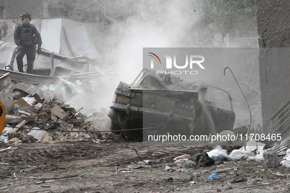 A car is damaged by an overnight Russian attack in the Novokadatskyi district of Dnipro, Ukraine, on October 25, 2024. NO USE RUSSIA. NO USE...