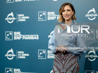 Ema Stokholma attends the ''Vita Da Carlo - Terza Stagione'' photocall during the 19th Rome Film Festival at Auditorium Parco Della Musica i...