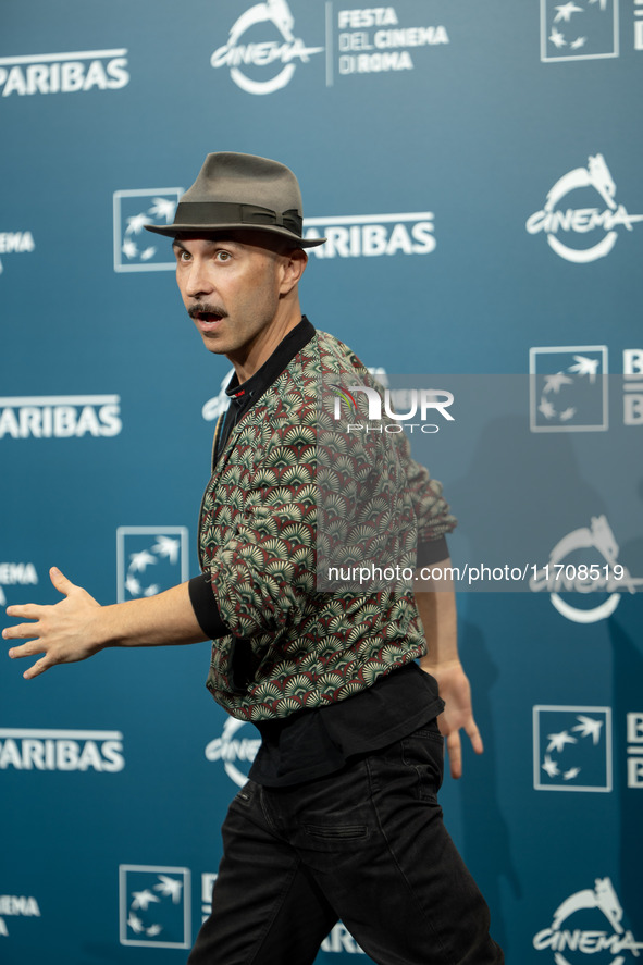 Maccio Capatonda attends the ''Vita Da Carlo - Terza Stagione'' photocall during the 19th Rome Film Festival at Auditorium Parco Della Music...