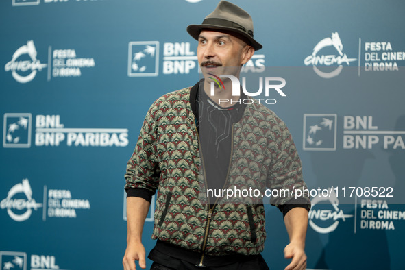 Maccio Capatonda attends the ''Vita Da Carlo - Terza Stagione'' photocall during the 19th Rome Film Festival at Auditorium Parco Della Music...