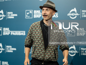 Maccio Capatonda attends the ''Vita Da Carlo - Terza Stagione'' photocall during the 19th Rome Film Festival at Auditorium Parco Della Music...