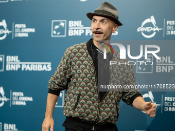 Maccio Capatonda attends the ''Vita Da Carlo - Terza Stagione'' photocall during the 19th Rome Film Festival at Auditorium Parco Della Music...