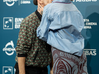 Maccio Capatonda and Ema Stokholma attend the ''Vita Da Carlo - Terza Stagione'' photocall during the 19th Rome Film Festival at Auditorium...