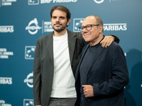 Valerio Vestoso and Carlo Verdone attend the ''Vita Da Carlo - Terza Stagione'' photocall during the 19th Rome Film Festival at Auditorium P...