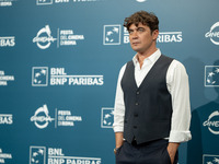 Riccardo Scamarcio attends the ''Modi - Three Days On The Wing Of Madness'' photocall during the 19th Rome Film Festival at Auditorium Parco...