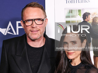 Paul Bettany and wife Jennifer Connelly arrive at the 2024 AFI Fest - World Premiere Screening Of Sony Pictures' 'Here' held at the TCL Chin...