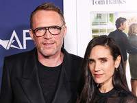 Paul Bettany and wife Jennifer Connelly arrive at the 2024 AFI Fest - World Premiere Screening Of Sony Pictures' 'Here' held at the TCL Chin...