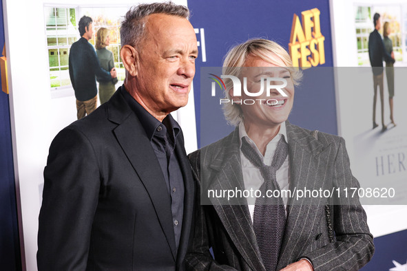 Tom Hanks and Robin Wright arrive at the 2024 AFI Fest - World Premiere Screening Of Sony Pictures' 'Here' held at the TCL Chinese Theatre I...