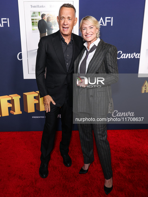 Tom Hanks and Robin Wright arrive at the 2024 AFI Fest - World Premiere Screening Of Sony Pictures' 'Here' held at the TCL Chinese Theatre I...