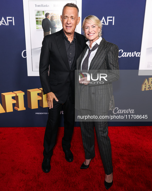 Tom Hanks and Robin Wright arrive at the 2024 AFI Fest - World Premiere Screening Of Sony Pictures' 'Here' held at the TCL Chinese Theatre I...