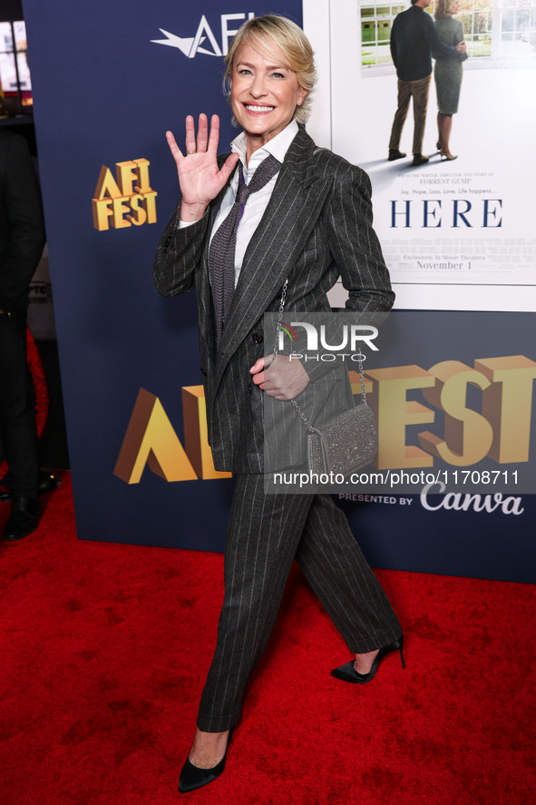 Robin Wright arrives at the 2024 AFI Fest - World Premiere Screening Of Sony Pictures' 'Here' held at the TCL Chinese Theatre IMAX on Octobe...