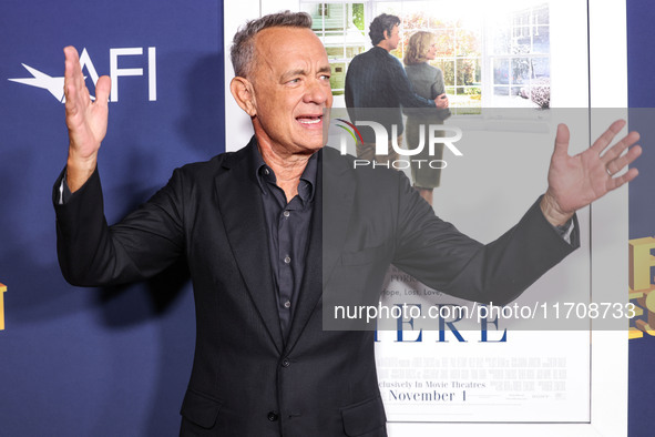 Tom Hanks arrives at the 2024 AFI Fest - World Premiere Screening Of Sony Pictures' 'Here' held at the TCL Chinese Theatre IMAX on October 2...