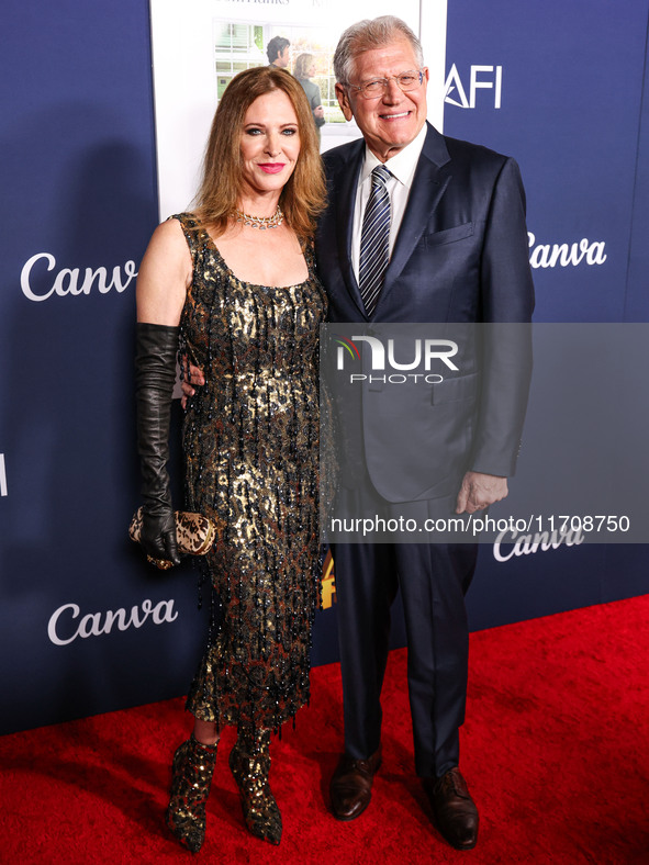 Leslie Zemeckis and husband Robert Zemeckis arrive at the 2024 AFI Fest - World Premiere Screening Of Sony Pictures' 'Here' held at the TCL...