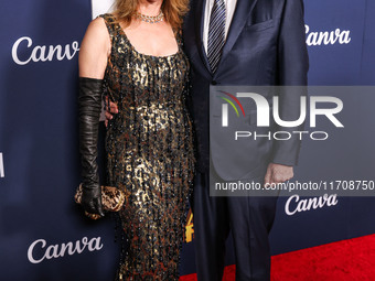 Leslie Zemeckis and husband Robert Zemeckis arrive at the 2024 AFI Fest - World Premiere Screening Of Sony Pictures' 'Here' held at the TCL...