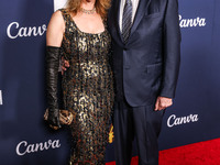 Leslie Zemeckis and husband Robert Zemeckis arrive at the 2024 AFI Fest - World Premiere Screening Of Sony Pictures' 'Here' held at the TCL...