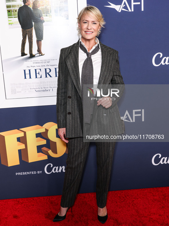 Robin Wright arrives at the 2024 AFI Fest - World Premiere Screening Of Sony Pictures' 'Here' held at the TCL Chinese Theatre IMAX on Octobe...