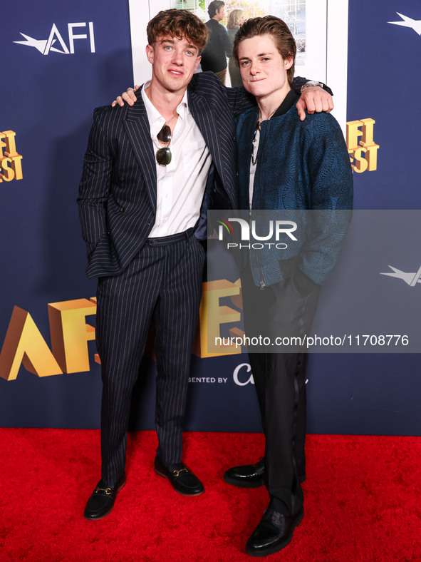 Harry Marcus and Louis Ashbourne Serkis arrive at the 2024 AFI Fest - World Premiere Screening Of Sony Pictures' 'Here' held at the TCL Chin...