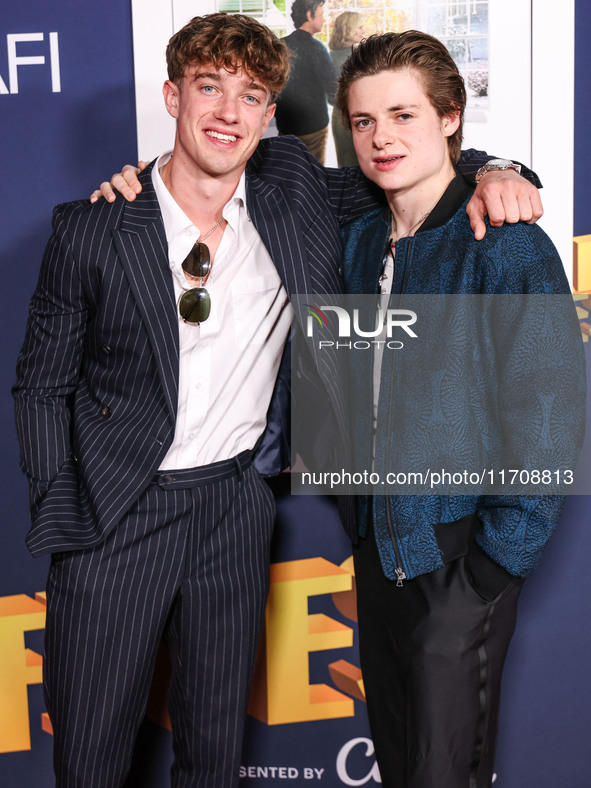 Harry Marcus and Louis Ashbourne Serkis arrive at the 2024 AFI Fest - World Premiere Screening Of Sony Pictures' 'Here' held at the TCL Chin...