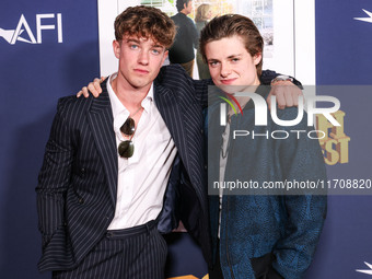 Harry Marcus and Louis Ashbourne Serkis arrive at the 2024 AFI Fest - World Premiere Screening Of Sony Pictures' 'Here' held at the TCL Chin...